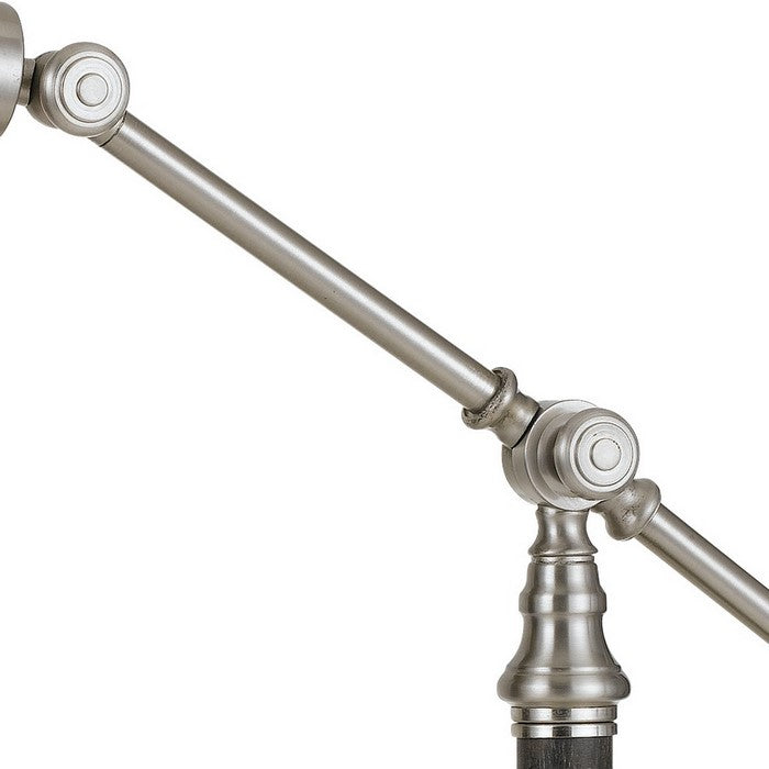 60 Watt Metal Desk Lamp with Adjustable Arm and Head, Silver