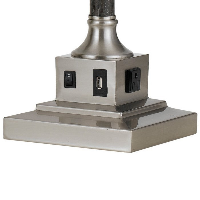 60 Watt Metal Desk Lamp with Adjustable Arm and Head, Silver