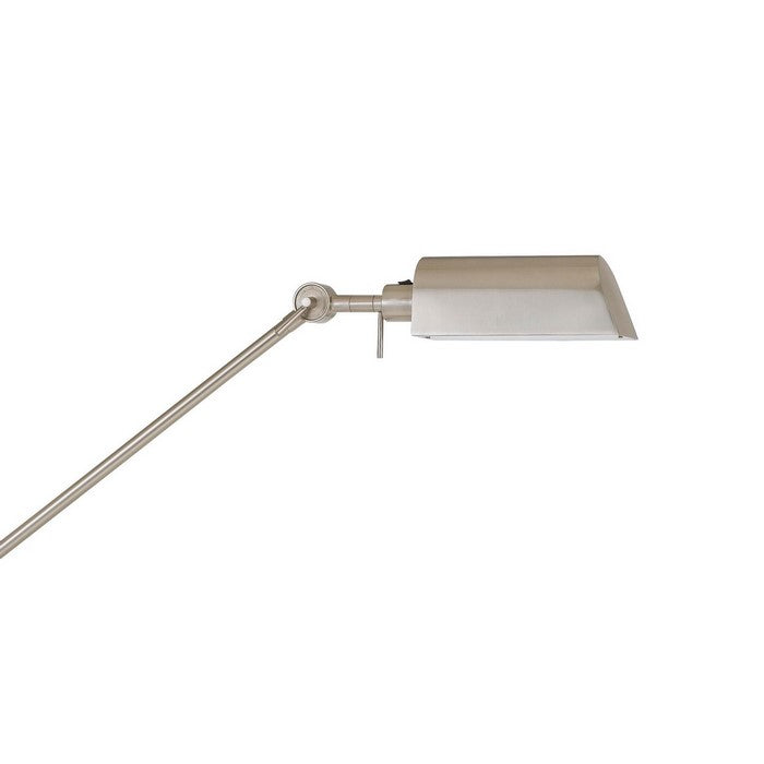 Integrated LED Floor Lamp with Metal Body and Adjustable Height, Silver