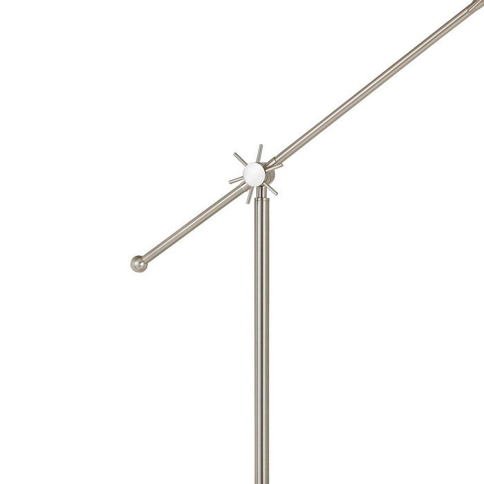 Integrated LED Floor Lamp with Metal Body and Adjustable Height, Silver