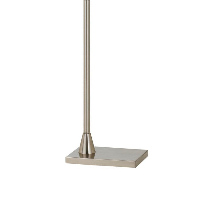 Integrated LED Floor Lamp with Metal Body and Adjustable Height, Silver