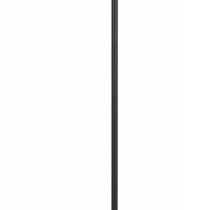 Metal Body Floor Lamp with Adjustable Arm and Textured Glass Shade, Black