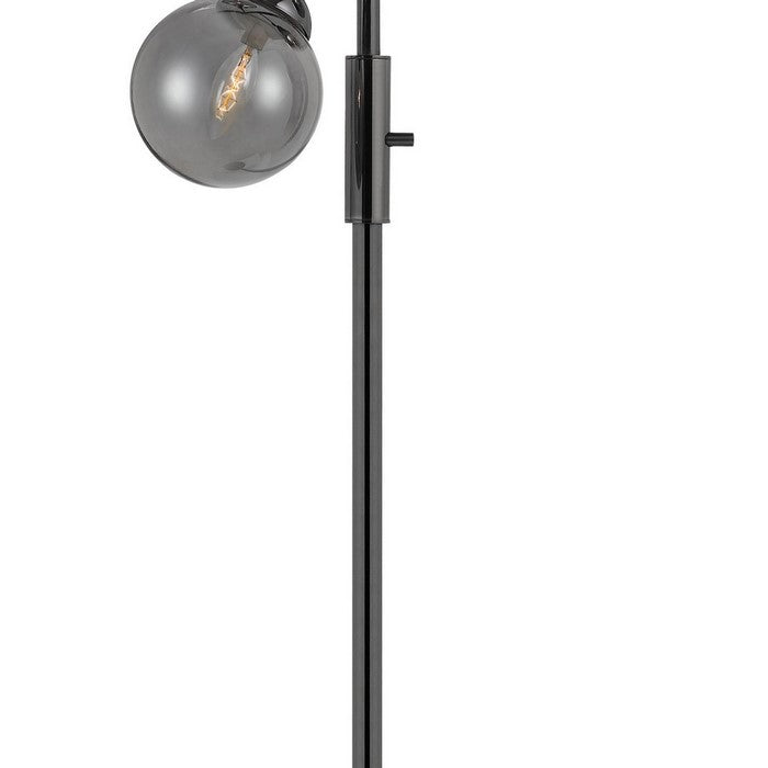Industrial Metal Body Table Lamp with Three Glass Ball Shades, Black