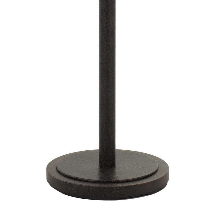 150W 3 Way Metal Floor Lamp with Fabric Drum Shade, Bronze and White