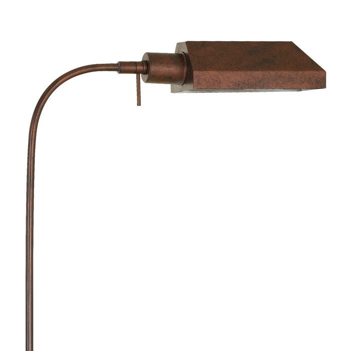 60W x 2 Metal Floor Lamp with Round Base and On Off Rocker Switch, Brown