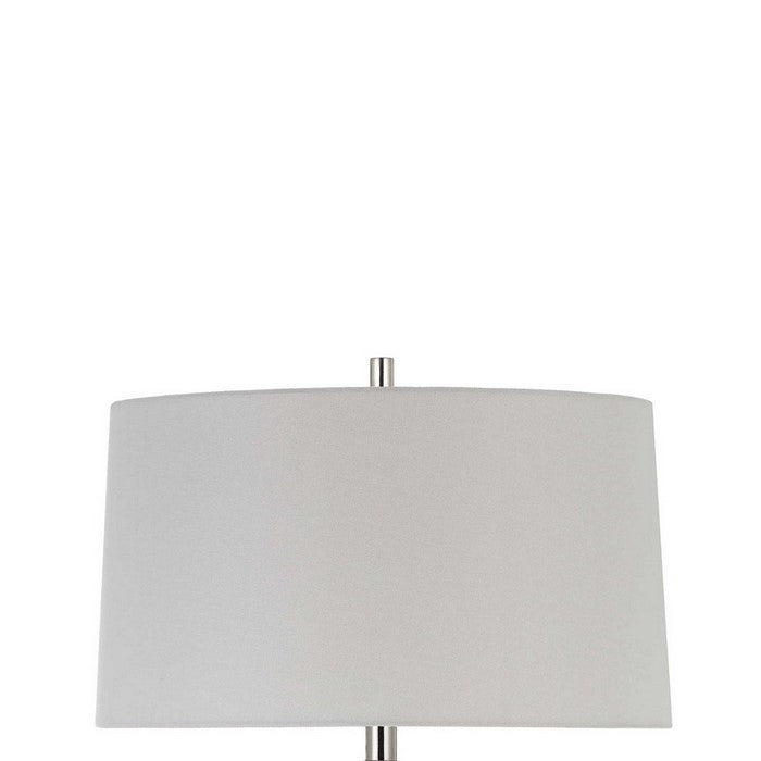 Metal Floor Lamp with Stacked Rings Tubular Stand, White and Chrome