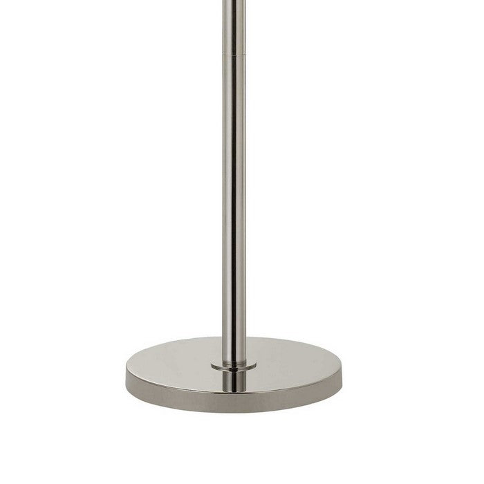 Metal Floor Lamp with Stacked Rings Tubular Stand, White and Chrome