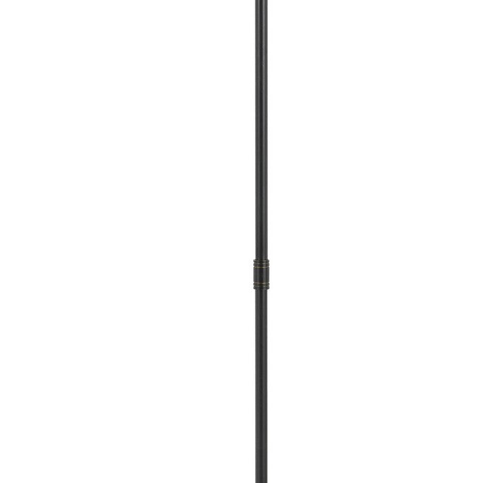 Metal Floor Lamp with Swing Arm and Tubular Stand, Beige and Black