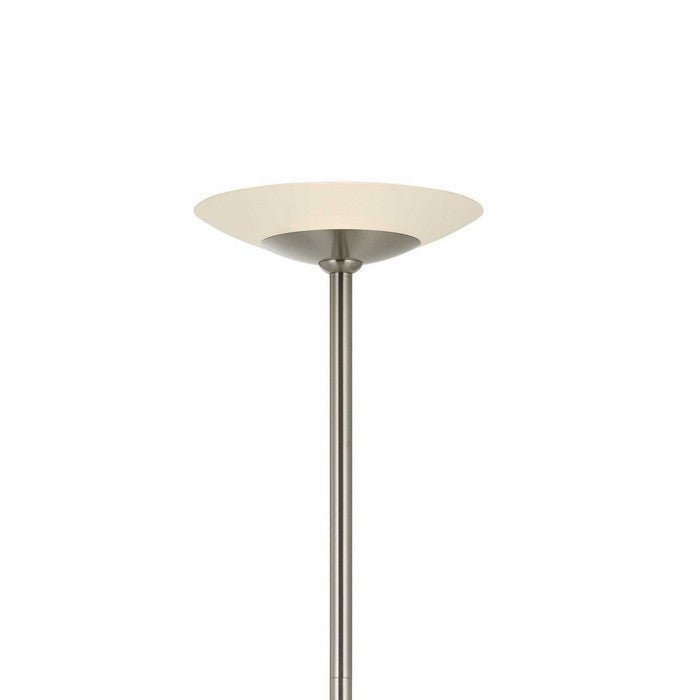 36 Watt Integrated Torchiere Floor Lamp with Inverted Glass Shade, Chrome