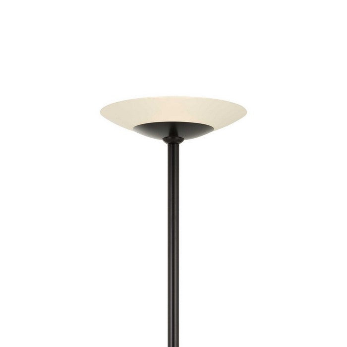Tubular Metal Body Torchiere Lamp with Integrated LED Light, Black