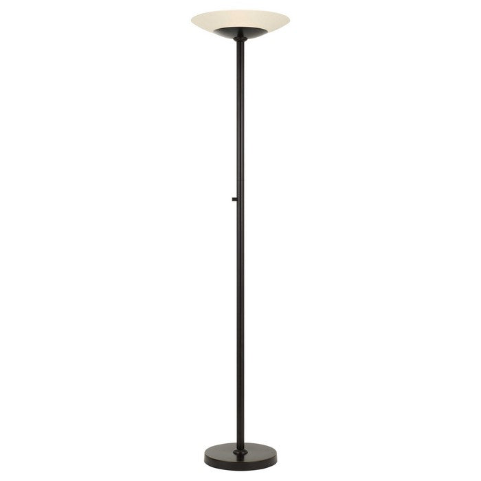 Tubular Metal Body Torchiere Lamp with Integrated LED Light, Black