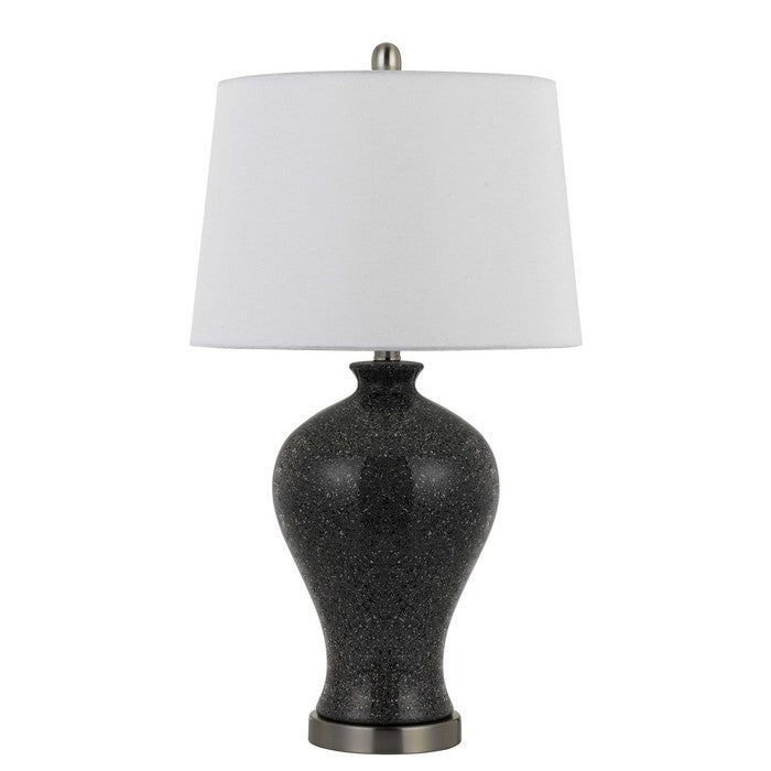Ceramic Urn Shaped Base Table Lamp with Speckles, Set of 2, Black