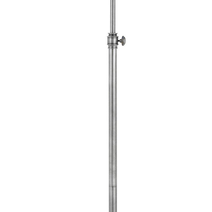 60 Watt Metal Lamp with Adjustable Pole and Bowl Shade, Silver