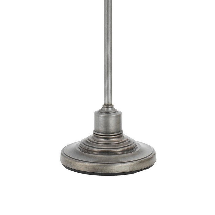 60 Watt Metal Lamp with Adjustable Pole and Bowl Shade, Silver
