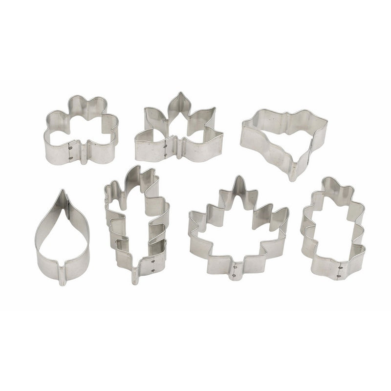 Mrs. Anderson's Baking 42111 Cookie and Fondant Cutters, Mini Leaf Shapes, 7-Piece Set with Storage Tin