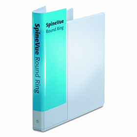 Cardinal 16303 Spine Vue Locking Round Ring Binder, 1" Cap, 11 x 8 1/2, White