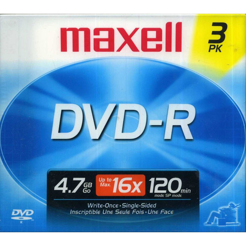 Maxell DVD-R4X/3 DVD-R 16x Speed with Jewel Case