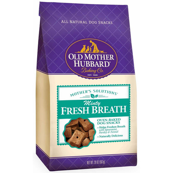 Old Mother Hubbard Mother's Solutions Minty Fresh Breath Crunchy Natural Dog Treats, 20-Ounce Bag