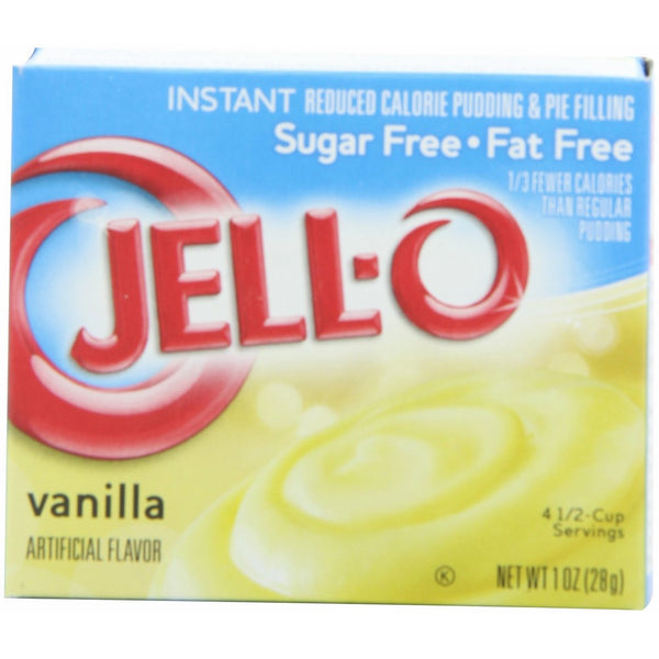 Jell-O Sugar Free-Fat Free Instant Pudding & Pie Filling, Vanilla, 1-Ounce Boxes (Pack of 24)