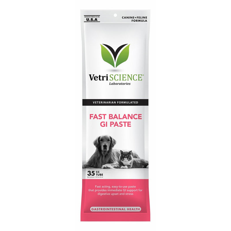 VetriScience Laboratories Fast Balance GI Paste, Fast Acting Gastro Intestinal Support for Cats and Dogs, 35CC Tube
