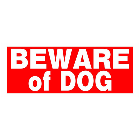 Hillman 841794 Beware of Dog Sign, Red and White Plastic, 6x15 Inches 1-Sign