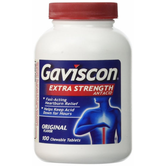 Gaviscon Antacid Extra Strength Chewable Tb Original 100 ct