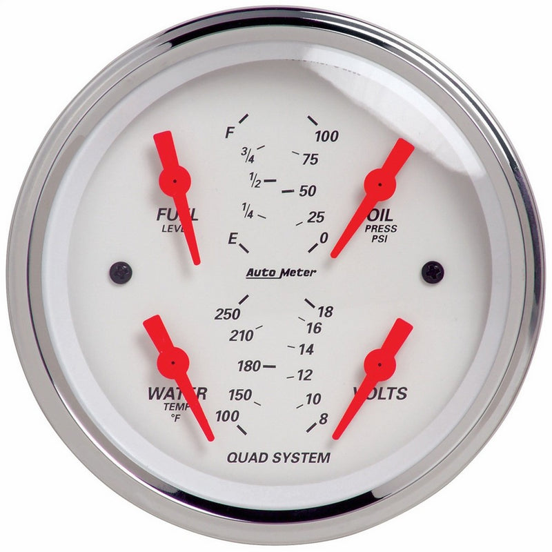 Auto Meter 1312 Arctic White Quad Gauge