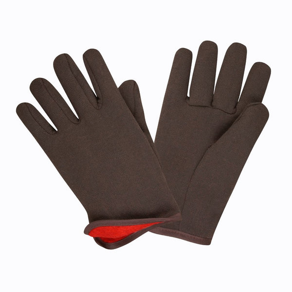 Cordova Safety Products 1600 Men's Cotton-Lined Jersey Gloves, Large, Red/Brown