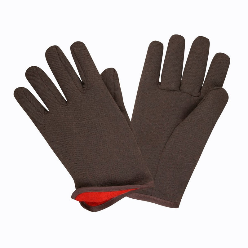 Cordova Safety Products 1600 Men's Cotton-Lined Jersey Gloves, Large, Red/Brown