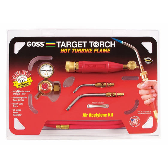 Goss KX-3B Soldering Brazing Torch Kit for "B" Acetylene Tanks with GA-3 and GA-11 Target Tips and Hot Turbine Flame