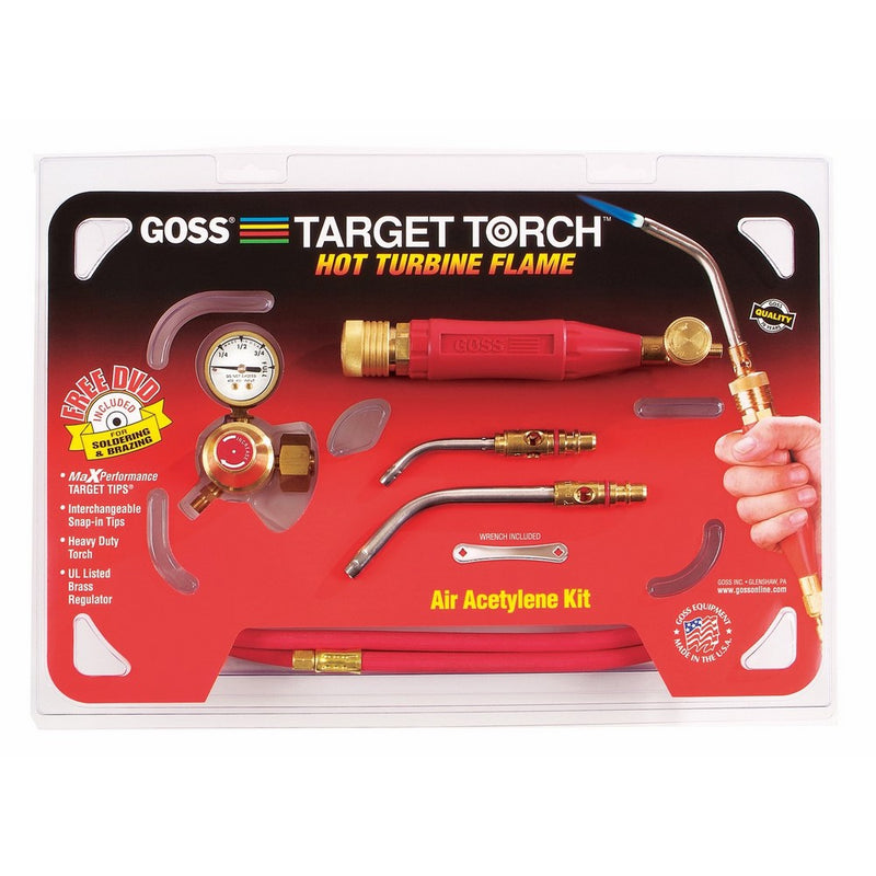 Goss KX-3B Soldering Brazing Torch Kit for "B" Acetylene Tanks with GA-3 and GA-11 Target Tips and Hot Turbine Flame