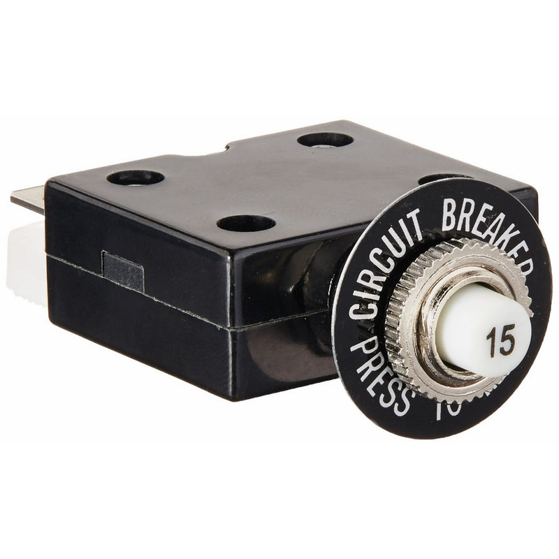NTE Electronics R58-15A Series R58 Thermal Circuit Breaker, 250" Quick Connect Terminal, 0.010 Ohms Resistance, 15 Amp