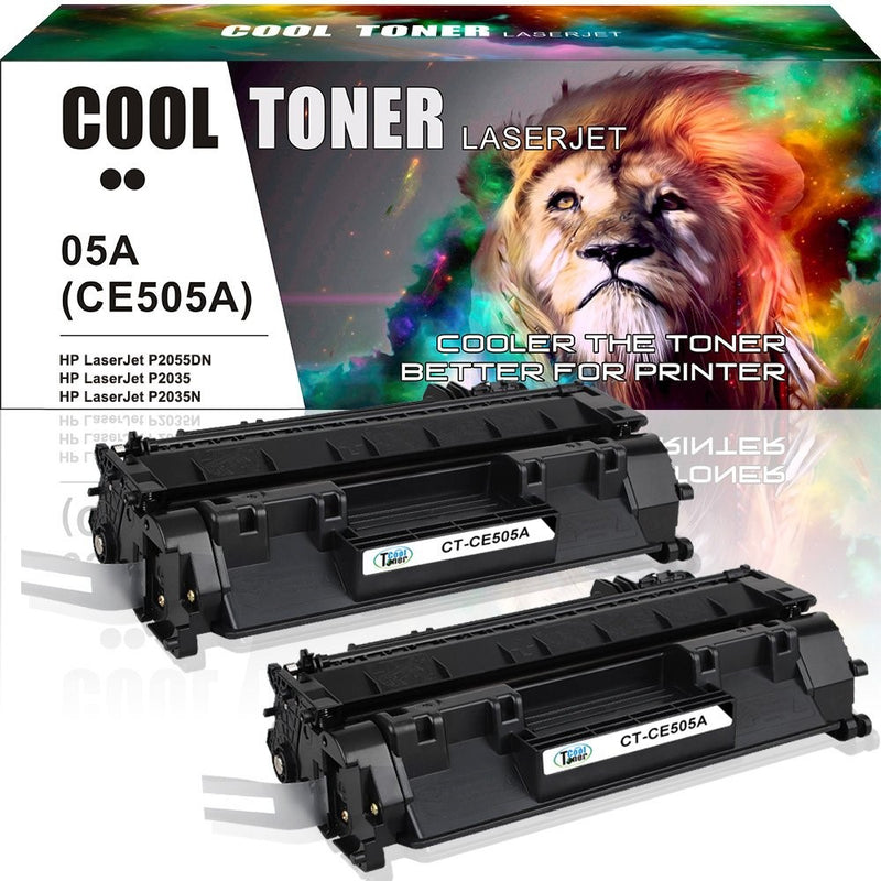 Cool Toner 2-Packs CE505A Toner Cartridge Compatible for HP CE505A 05A HP P2035 P2035n P2055dn Toner HP Laserjet P2035 P2055DN 2035 P2035N P2055D P2055 2035N Printer Ink Toner Cartridge