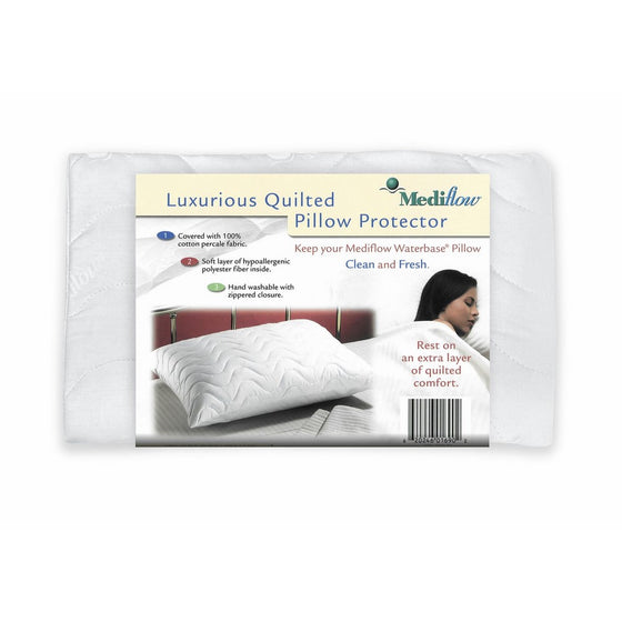 Mediflow 200 Thread Count Quin Size Quilted Pillow Cover