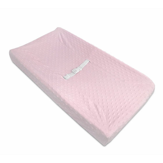 American Baby Company Heavenly Soft Minky Dot Fitted Contoured Changing Pad Cover, Pink Puff