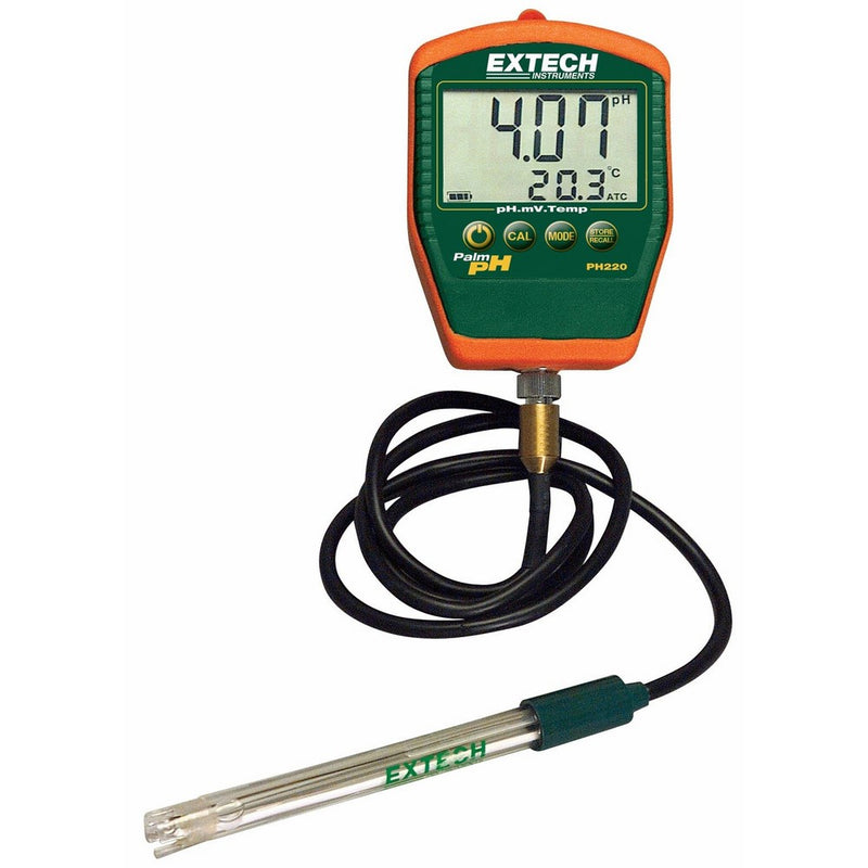 Extech PH220-C Waterproof Palm pH Meter with Cabled Electrode