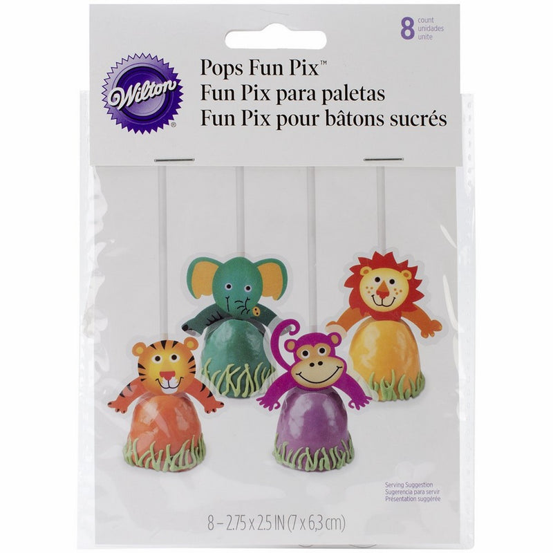 Wilton POPS Jungle Pixs Pals, 8-Count