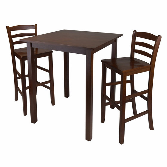 Winsome Parkland 3-Piece High Table with Ladder Back Stool, 29-Inch