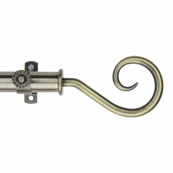 Modern Curl Curtain Rod Size: 120" - 170", Color: Antique Brass