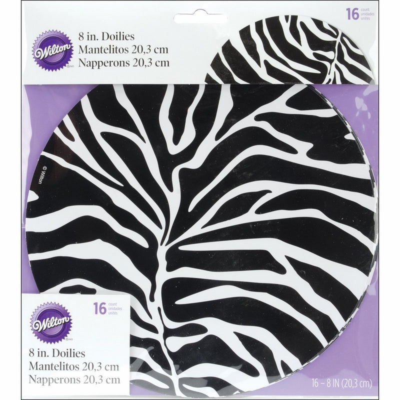 Wilton Zebra 8-Inch Cake Doilies, 16 Count