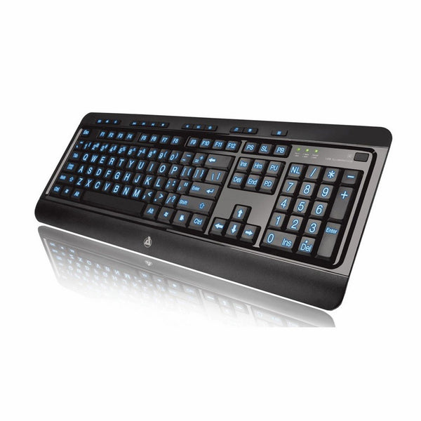 Azio Large Print Tri-Color Backlit Wired Keyboard (KB505U)