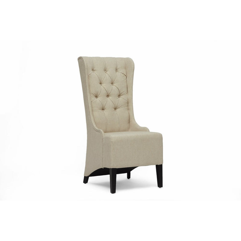 Baxton Studio Vincent Beige Linen Modern Accent Chair