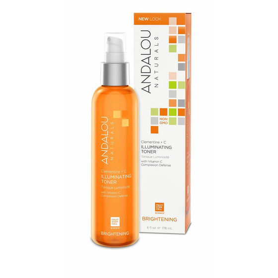 Andalou Naturals Clementine C Illuminating Toner, 6 Fl oz, Facial Toner Helps Hydrate & Balance Skin pH, For Clear, Bright Skin