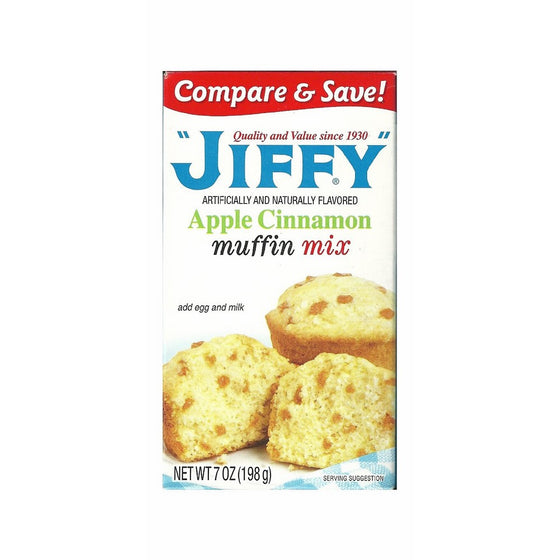 Jiffy Apple Cinnamon Muffin Mix 7-oz Boxes (Pack of 6)