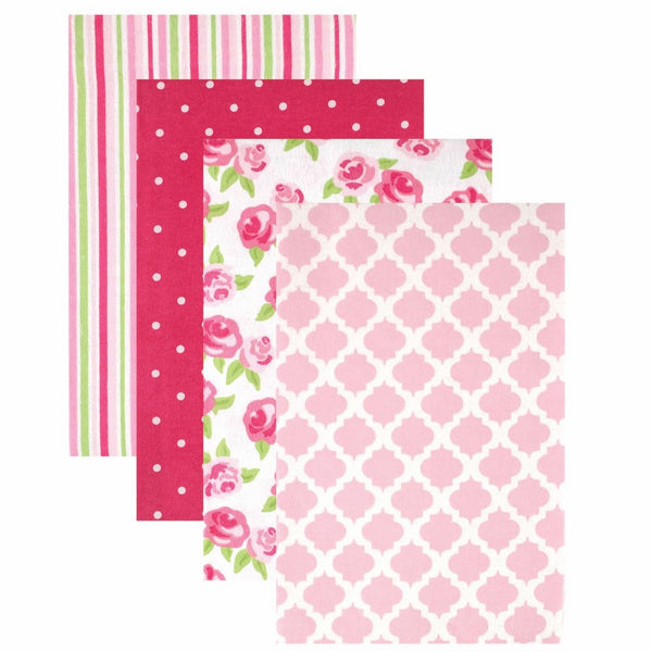 Hudson Baby Flannel Receiving Blankets, Pink