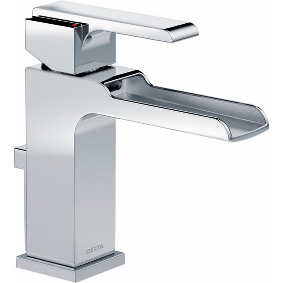 Delta 568LF-MPU Ara Single-Handle Waterfall Bathroom Faucet with Metal Drain Assembly, Chrome