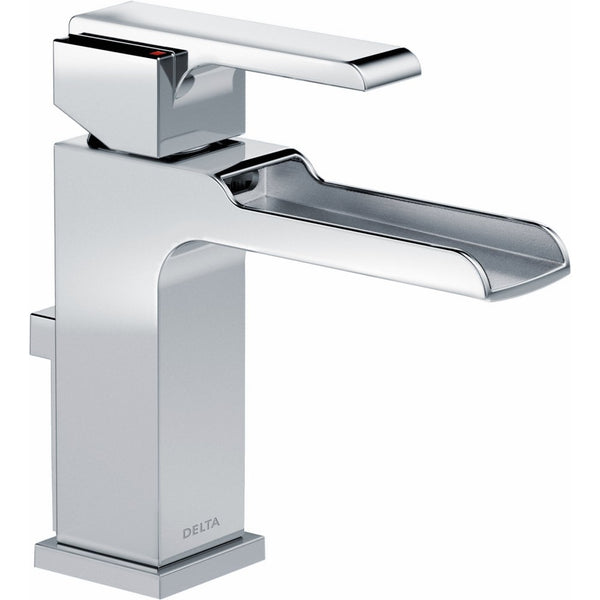 Delta 568LF-MPU Ara Single-Handle Waterfall Bathroom Faucet with Metal Drain Assembly, Chrome