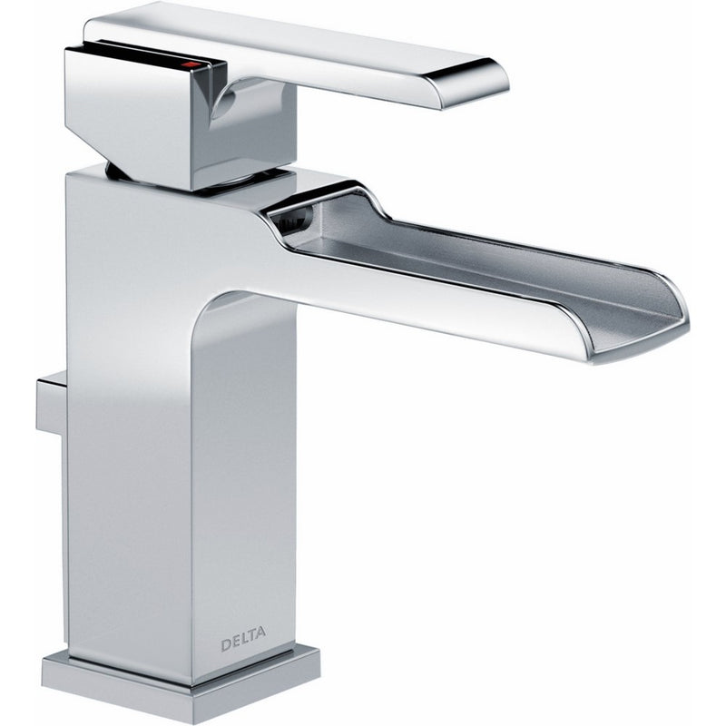 Delta 568LF-MPU Ara Single-Handle Waterfall Bathroom Faucet with Metal Drain Assembly, Chrome