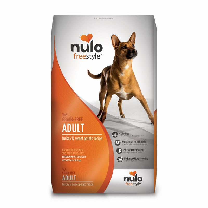 Nulo Grain Free Dog Food: All Natural Adult Dry Pet Food for Large and Small Breed Dogs (Turkey, 24lb)