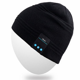 Rotibox Wireless Bluetooth Beanie Hat Cap with Musicphone Speakerphone Stereo Headphone Headset Earphone Speaker Mic for Fitness Outdoor Sports Skiing Running Skating Walking,Christmas Gifts - Black